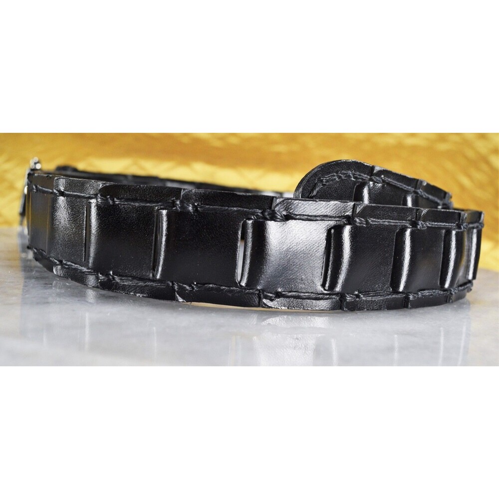 The Ritz Accessories Collection Size M Black Leather Fully Adjustable Belt - Picture 7 of 10